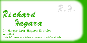 richard hagara business card