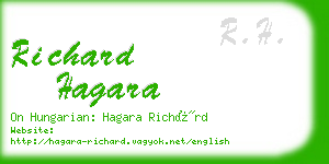 richard hagara business card